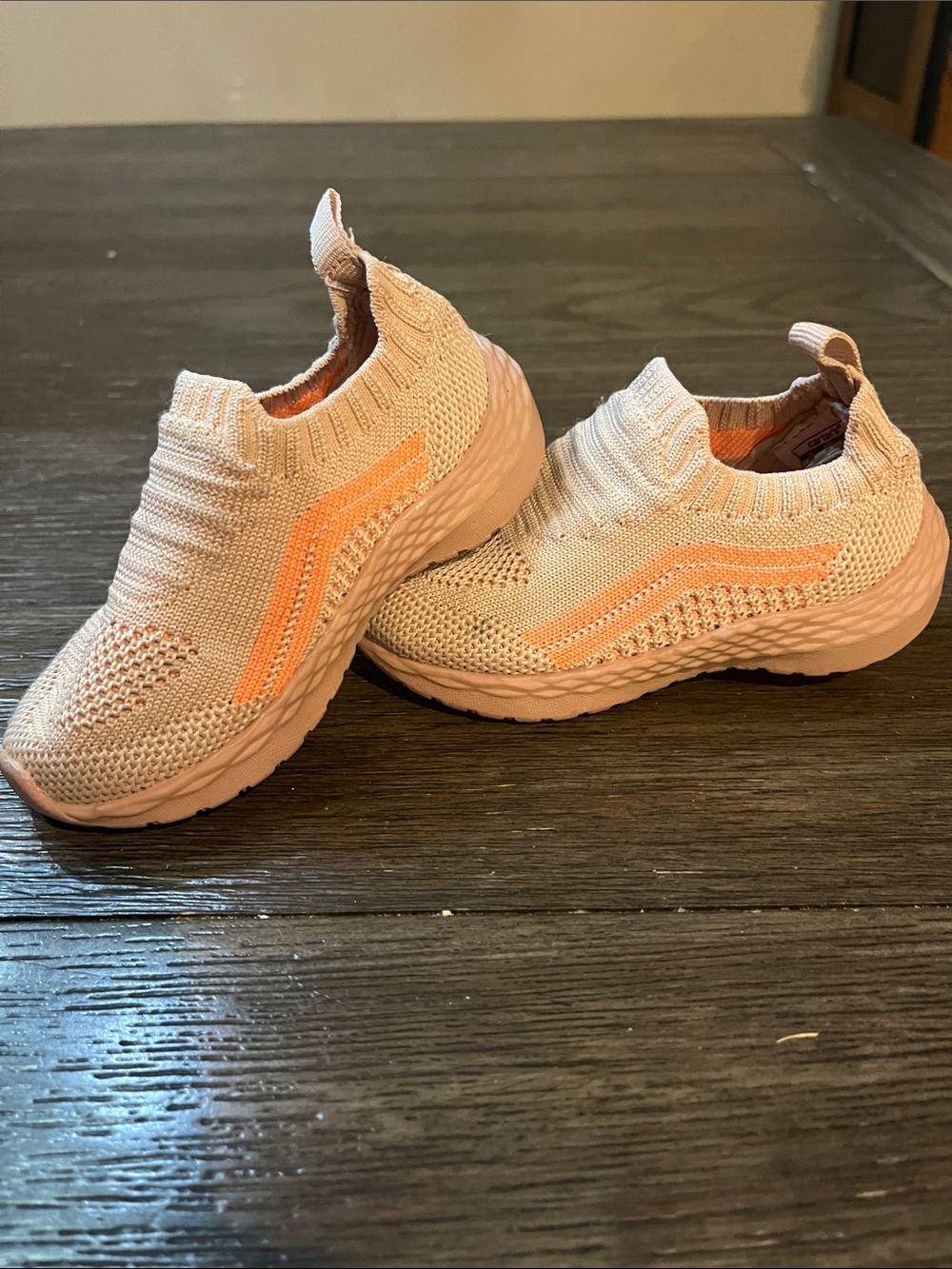 Carter's Peach-Pink Knit Slip-On Sneakers for Kids